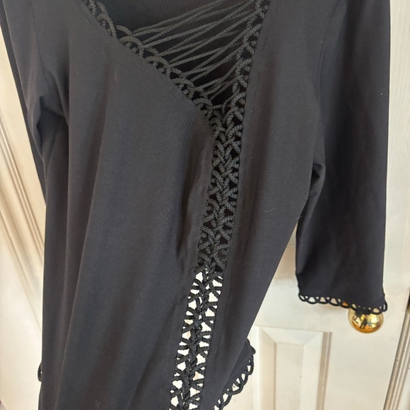 UNREAL y2k lace up stretch black shirt - Picture 4 of 4